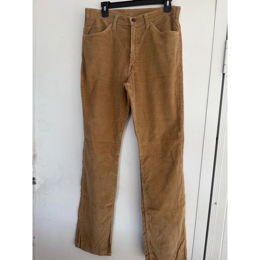Vintage 1970s Mr Leggs Tan Corduroy Pants Mens Retro Straight Leg Trousers 31x31